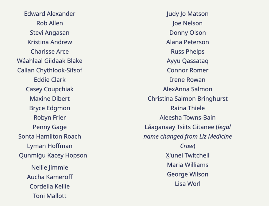 Native Leader endorsement names